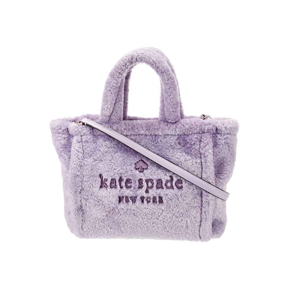 Kate Spade Ella Small Shearling Tote Lilac Frost Crossbody Bag K9390 NWOT